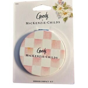 Goody x MacKenzie-Childs Pink Checkered Mirror Compact Limited Edition 19463 NEW